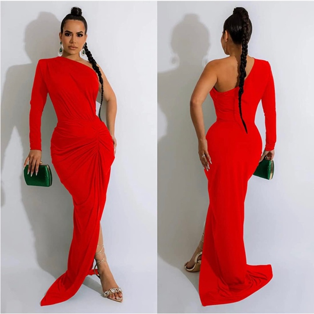 Red off the Shoulder Dress